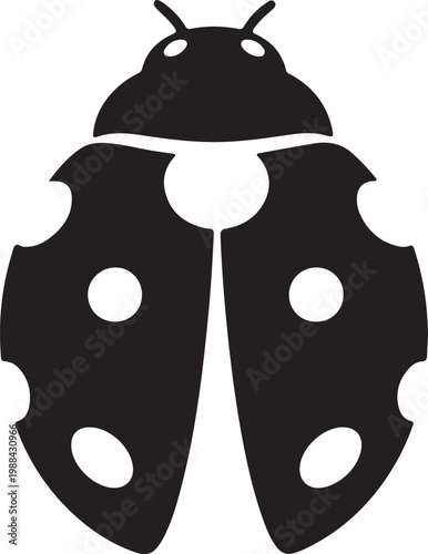 Minimal Ladybug Silhouette Rounded Black Vector Icon