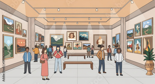 People in an art gallery.