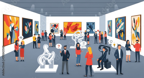 People in an Art Gallery.