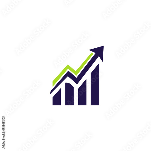 Upward Growth Chart With Arrow Suggesting Success And Profitability