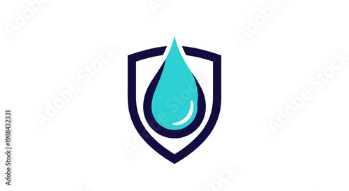 Water Protection Symbol: Modern Icon Depicting Water Safety and Clean Resource Conservation