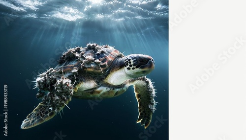 The Majestic Sea Turtle Gliding Through Deep Waters