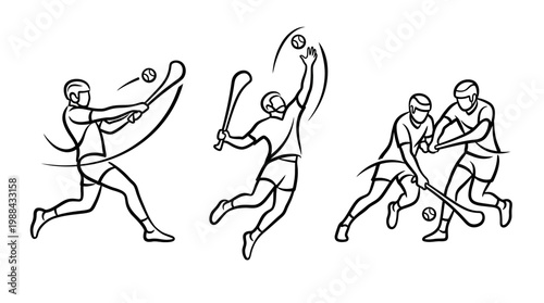 Dynamic Hurling Action Depicted in Striking Black and White Illustrations.