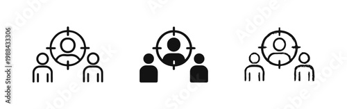 Target Audience Selection Icon Set for Marketing and Recruitment