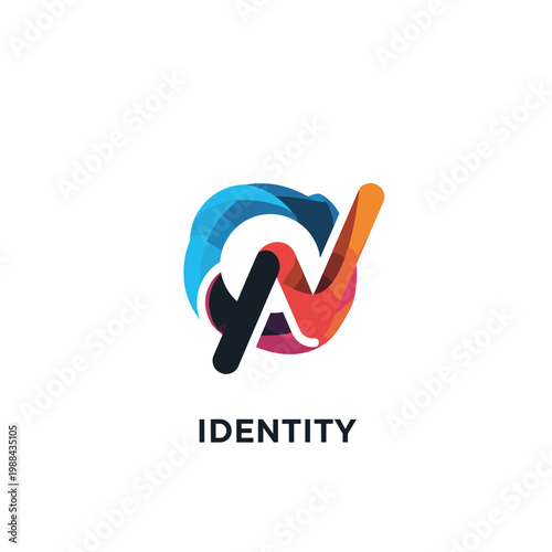 Multicolored identity logo design symbol.