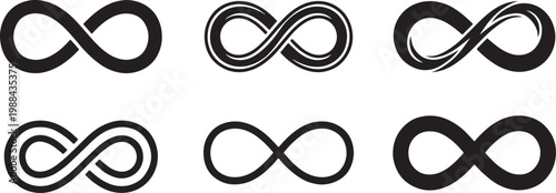 Infinity Icons Featuring Solid Loop, Ribbon Flow, Nested Lines, Double Outline, Thin Curve