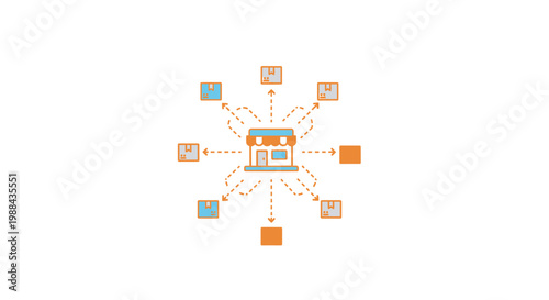 Graphic Design Elements Connected Together.