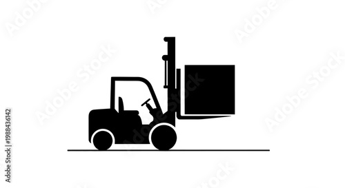 Forklift Machine Lifting Heavy Load.