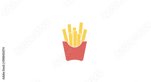 French fries in red container.