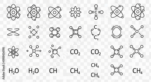 Collection of hand-drawn molecular structures and chemical formulas.