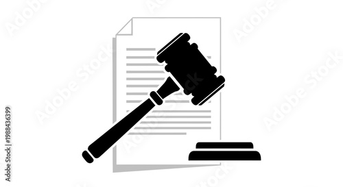 Gavel and legal document icon.