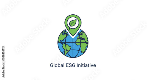 Global ESG Initiative Earth Logo Design.