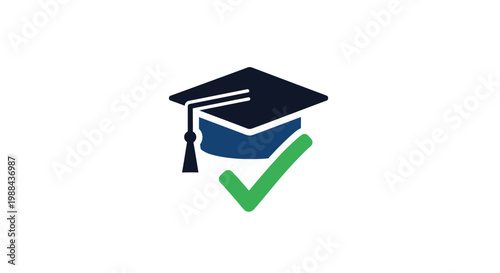 Graduation Cap and Books Icon.