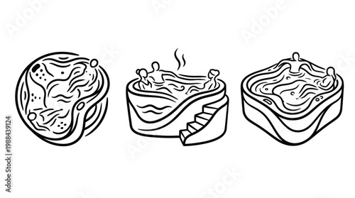 Illustration of Hot Tubs - Relaxing Spa Water Therapy Concept.