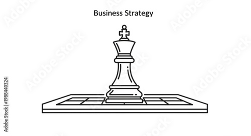 King chess piece on chessboard representing business strategy.