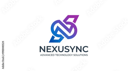Nexusync advanced minimalistic modern technology logo on clean background