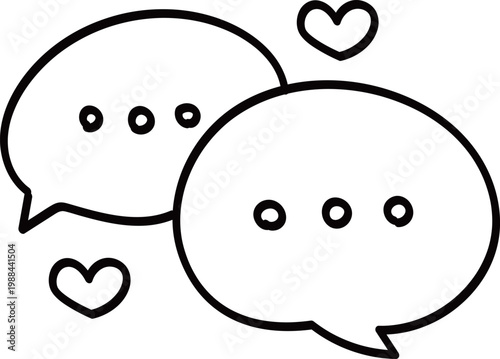 Chat Bubbles with Heart Icons for Dating App