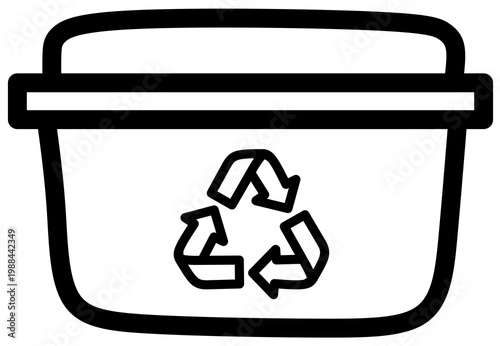 Food Container Recycling Outline Icon