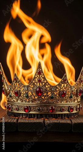 Burning Crown - A Symbol of Power and Destruction.