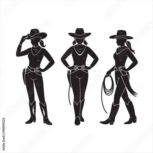 A diverse collection of black vector silhouettes featuring a dancing couple, business people, and fashion models in various poses for a party illustration