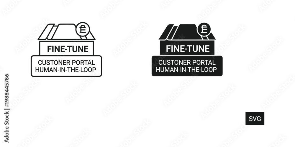 Fototapeta premium Comparison of fine-tune customer portal human-in-the-loop interfaces in light and dark modes