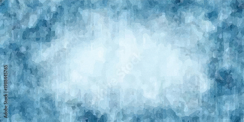 Abstract blue watercolor texture background with soft white center. Artistic hand-painted effect perfect for creative branding, wellness ads, serene web headers, and copy space.