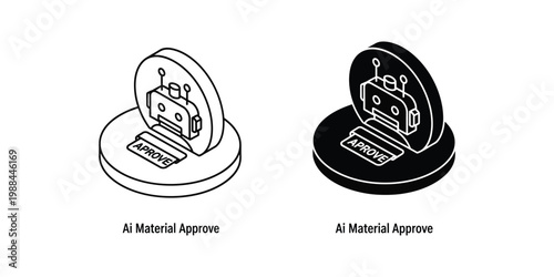 Illustration of ai material approval chips with different visual feedback