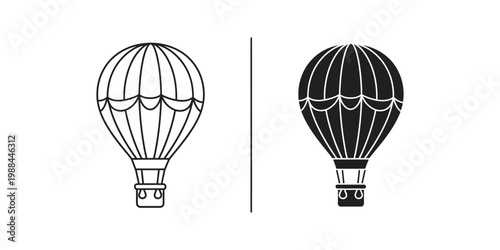 Hot air balloon comparison between light and dark designs