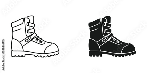 Comparison of light grey and dark blue tactical boots with laces and straps