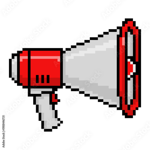 Cuadro en lienzo Vector Illustration of Megaphone with Pixel Art Design