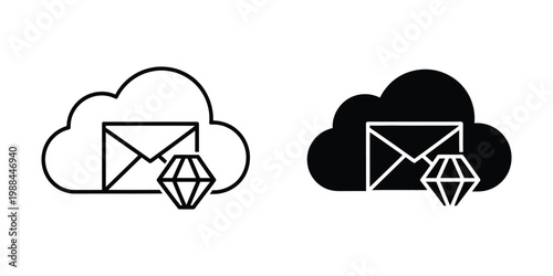 Comparison of cloud email services with different visual styles and encryption icons