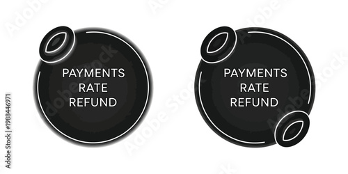 Visual representation of payment rate refund process with dual circular diagrams