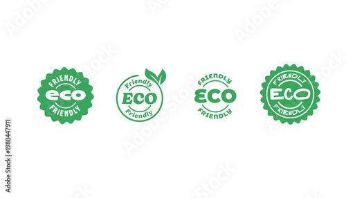 Eco friendly badge stamp logo, ecological environmental, ecology emblem