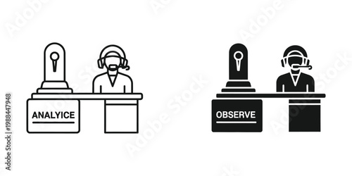 Analyst and observer roles in a monitoring or security context