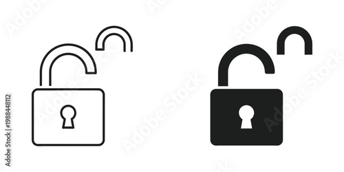 Comparison of secure and unlocked padlocks with open shackles