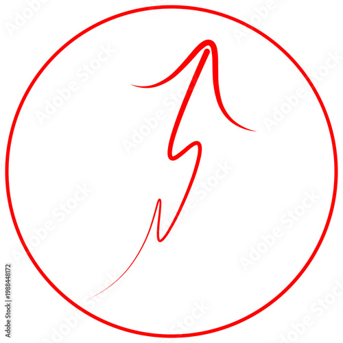 Arrow red circle icon. red arrow
