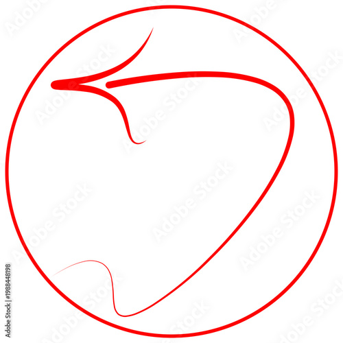 Arrow red circle icon. red arrow