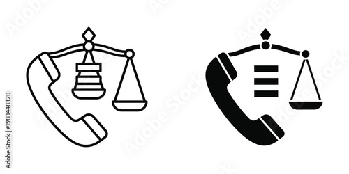Balancing justice and communication through iconic symbols of law and phone calls