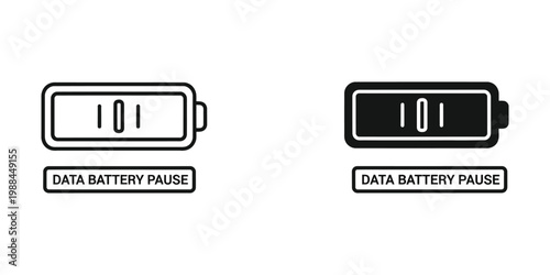 Illustration of battery icons indicating data battery pause functionality on devices