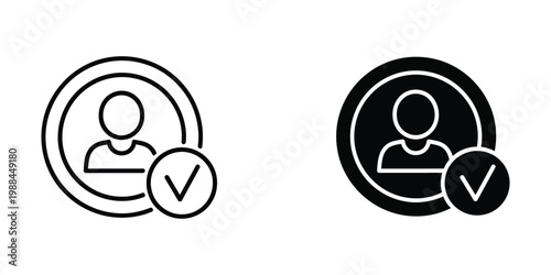 Verification status icons for user authentication and identity confirmation