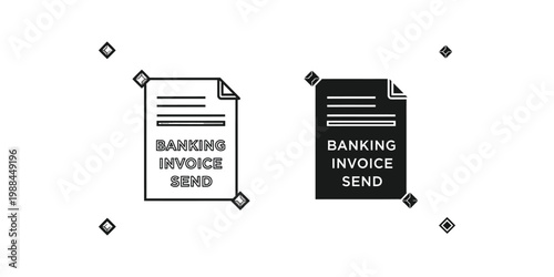 Illustration of banking invoice send concept with document icons
