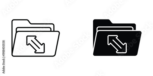 Two folder icons with download arrows indicating file transfer or syncing operations