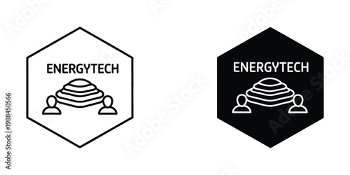 Energytech company logo variations featuring bee hive and human silhouettes