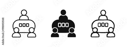 Casino Poker Table with Players and Cards Vector Icon Set