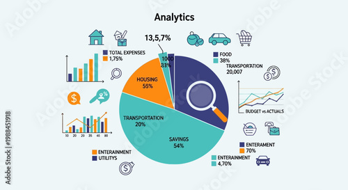 Infographic showing analytics of urban transportation and housing modes with various statistics and icons.