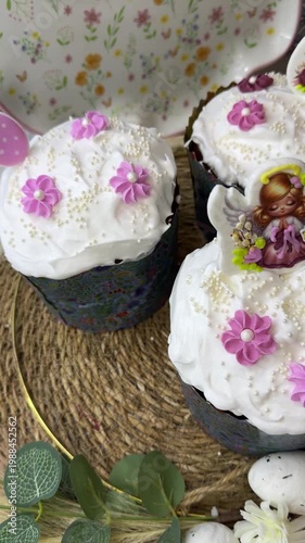 Decorated Easter cakes festive tradition