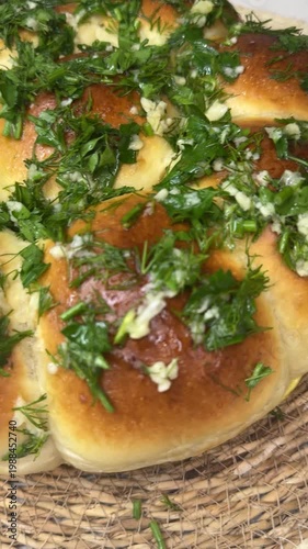 Cooking garlic bread rolls traditional recipe