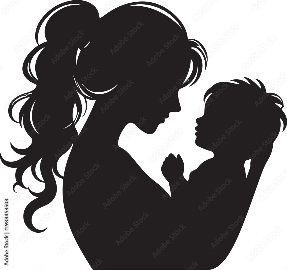 © sweet Design - Mother and Child Silhouette - Symbolizing Love and Bonding © sweet Design - Mother and Child Silhouette - Symbolizing Love and Bonding