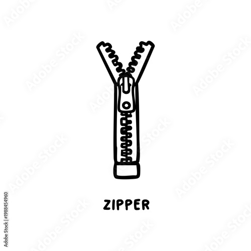 Zipper Clothing Fastener Icon