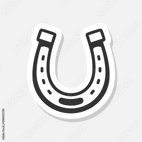 Horseshoe icon sticker isolated on gray background